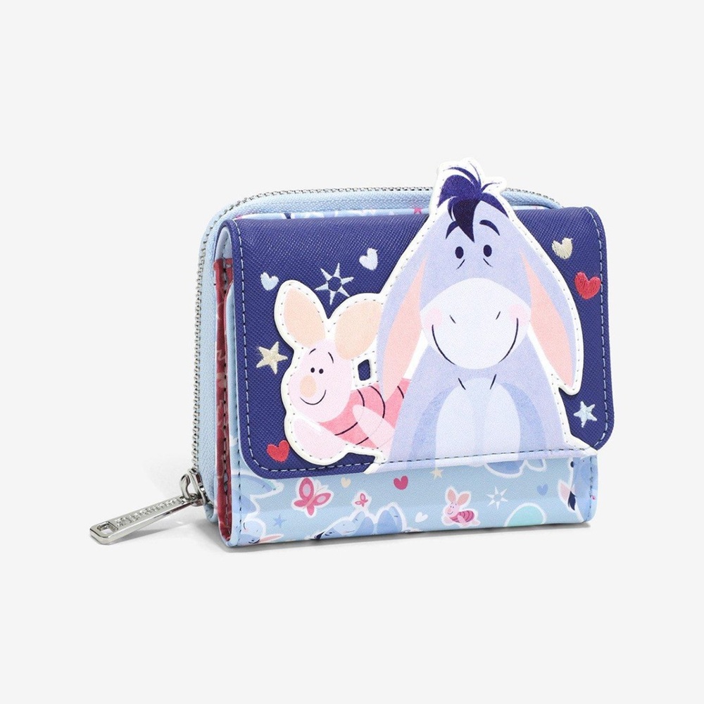 Loungefly X Disney Winnie the Pooh Eeyore and Piglet Butterfly Hearts Wallet